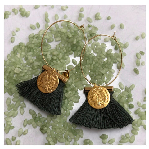 Indian Pompon Earrings **NEW**